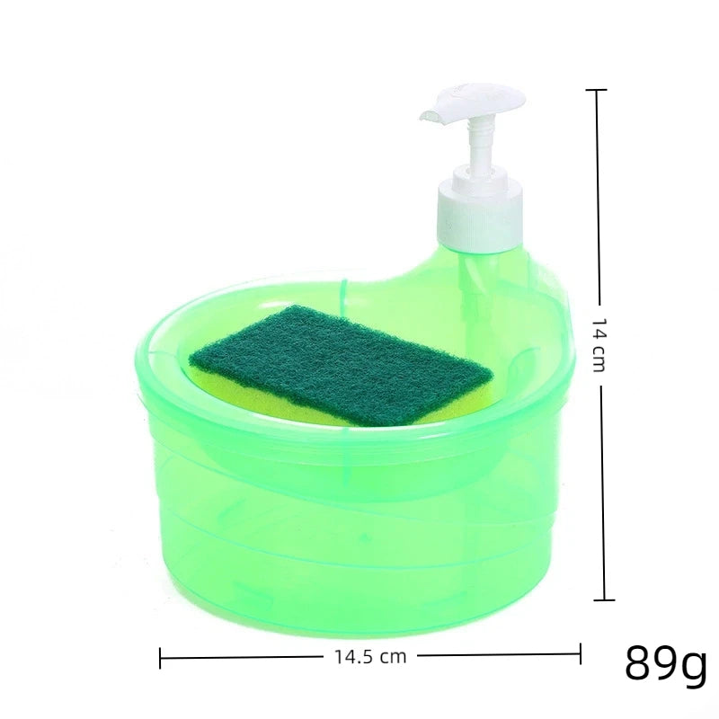 Creative Dispenser Kitchen Dish Soap Dispenser With Sponge Liquid Pump Soap Container