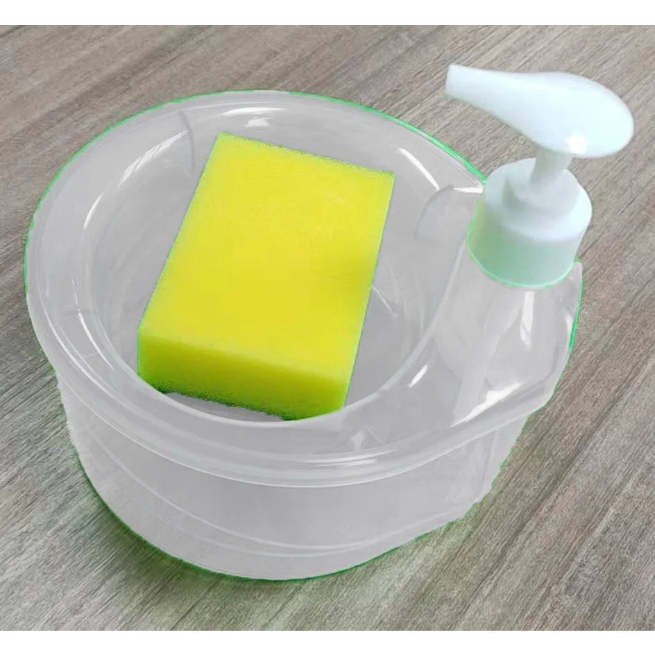 Creative Dispenser Kitchen Dish Soap Dispenser With Sponge Liquid Pump Soap Container