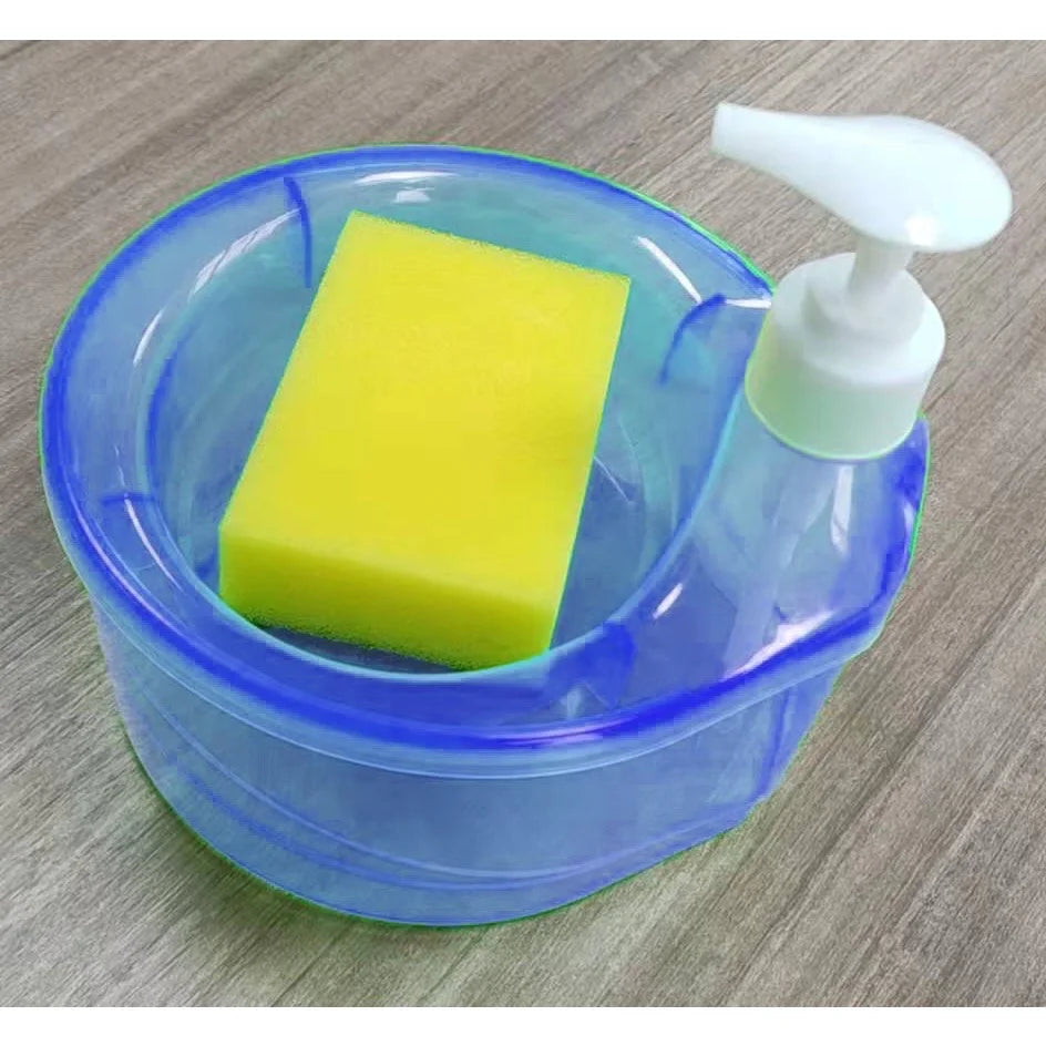Creative Dispenser Kitchen Dish Soap Dispenser With Sponge Liquid Pump Soap Container