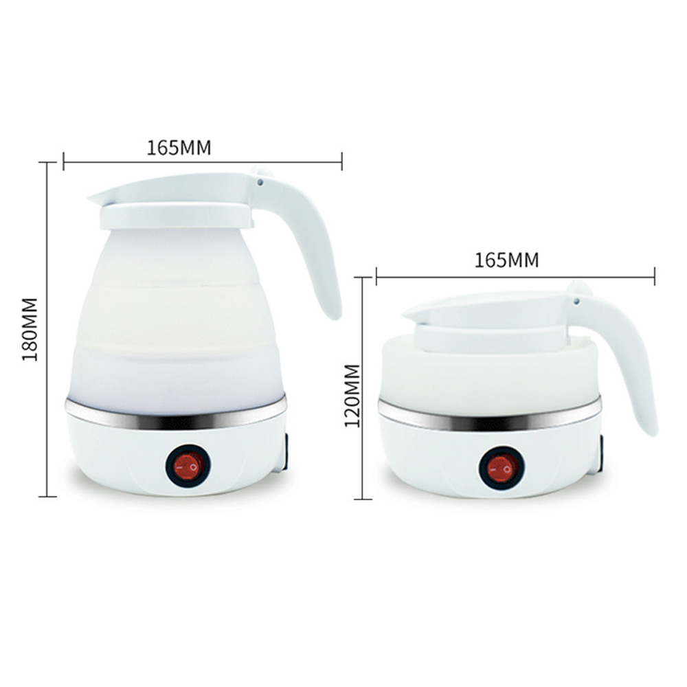 Foldable Portable Kettle | Travel Kettle - Upgraded Food Grade Silicone, 5 Mins Heater To Quickly Foldable Electric Kettle, 600ML