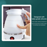 Foldable Portable Kettle | Travel Kettle - Upgraded Food Grade Silicone, 5 Mins Heater To Quickly Foldable Electric Kettle, 600ML