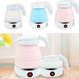 Foldable Portable Kettle | Travel Kettle - Upgraded Food Grade Silicone, 5 Mins Heater To Quickly Foldable Electric Kettle, 600ML