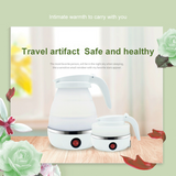 Foldable Portable Kettle | Travel Kettle - Upgraded Food Grade Silicone, 5 Mins Heater To Quickly Foldable Electric Kettle, 600ML