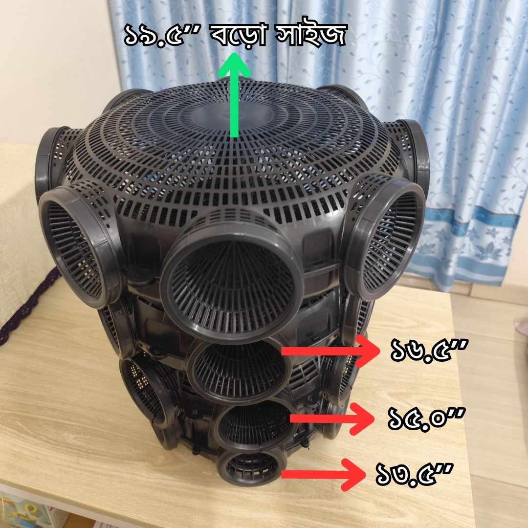 8 Hole Premium Quality 19.5'' Outdoor Fishing Trap ( ৮ মুখের ১৯.৫ ইঞ্চি বড়ো সাইজের মাছ ধরার চ্যাঁই