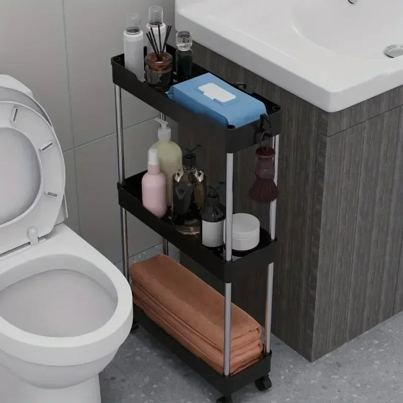 Narrow Type Multi Purpose Gap Storage Trolly Rack Multifunctional Movable Gap Storage Cart