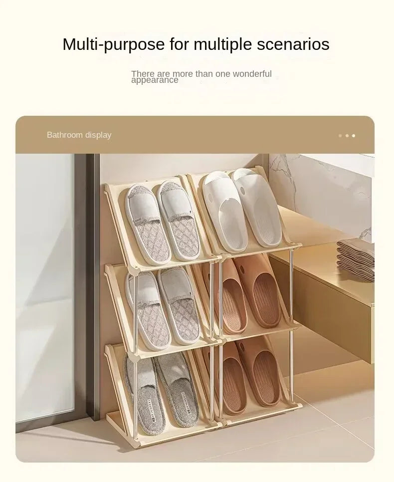 5 Layer Vertical Shoe Rack Space Saving Cabinet With Strong Load Bearing Stainless Steel Stand ( HL034 )