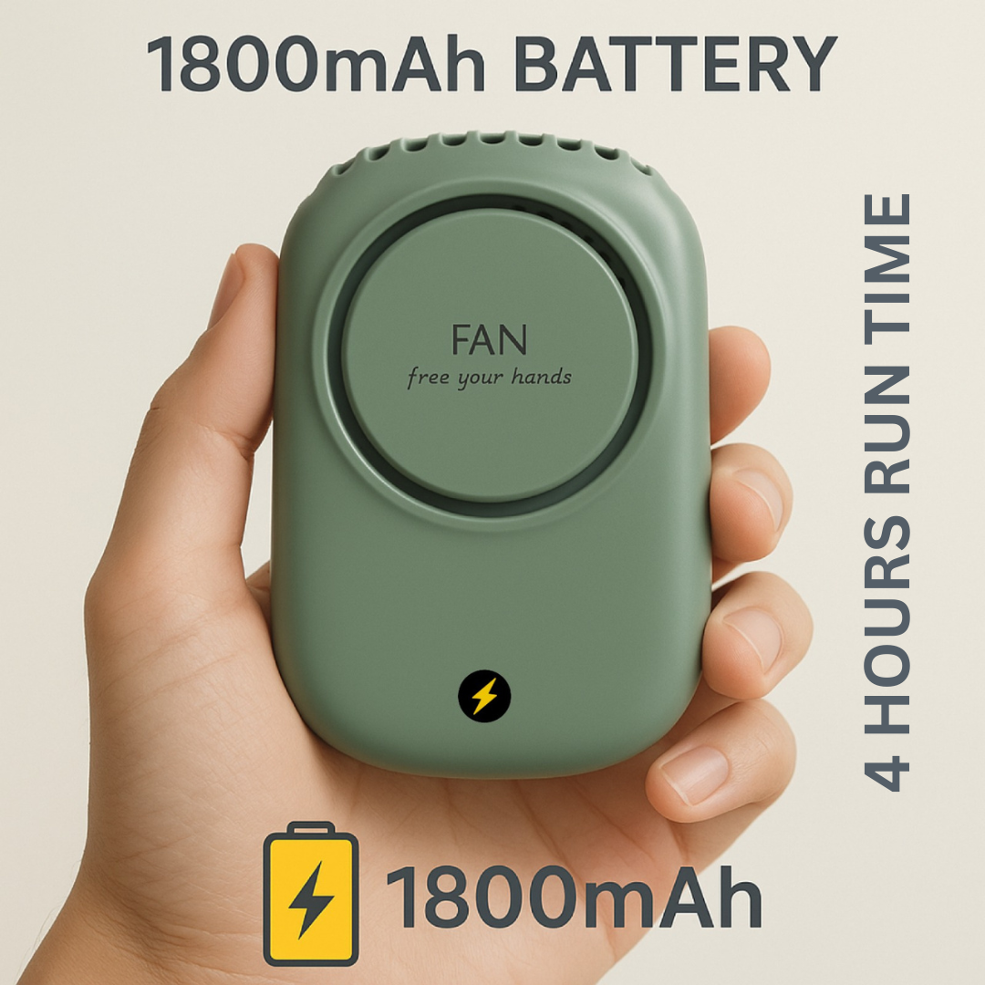 Portable Waist Hanging Fan Mini Neck Fans with Adjustable Bladeless USB Rechargeable Sports Cooling Fan