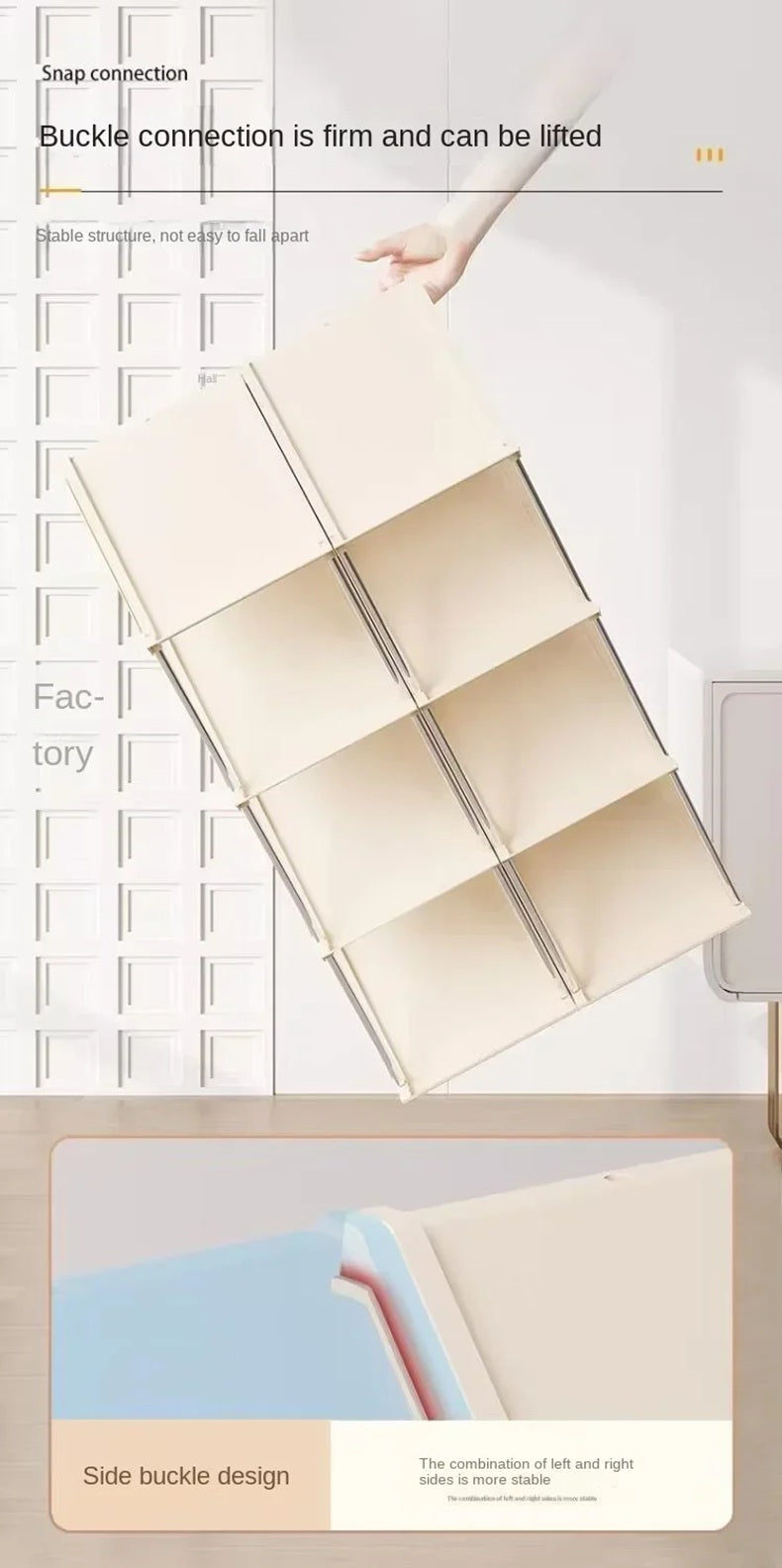 5 Layer Vertical Shoe Rack Space Saving Cabinet With Strong Load Bearing Stainless Steel Stand ( HL034 )