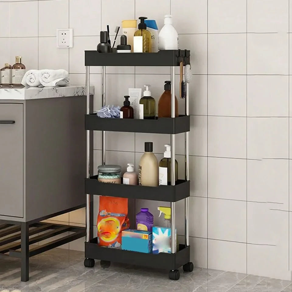 Narrow Type Multi Purpose Gap Storage Trolly Rack Multifunctional Movable Gap Storage Cart