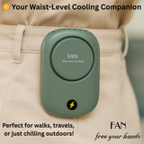 Portable Waist Hanging Fan Mini Neck Fans with Adjustable Bladeless USB Rechargeable Sports Cooling Fan