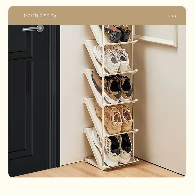 5 Layer Vertical Shoe Rack Space Saving Cabinet With Strong Load Bearing Stainless Steel Stand ( HL034 )