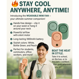 Portable Waist Hanging Fan Mini Neck Fans with Adjustable Bladeless USB Rechargeable Sports Cooling Fan