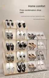 5 Layer Vertical Shoe Rack Space Saving Cabinet With Strong Load Bearing Stainless Steel Stand ( HL034 )