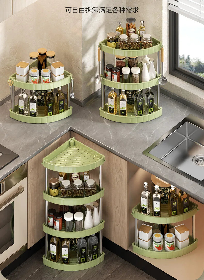 4 Layer Corner Trolly Rack Multifunctional Corner Storage Rack for Every Home (HL035)