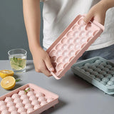 2pcs Round Ice Cubes Tray with Lid for Freezer
